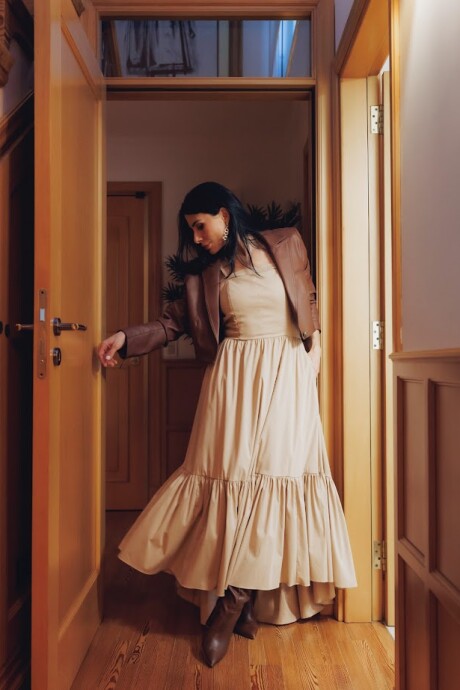 Vestido largo Angie Beige