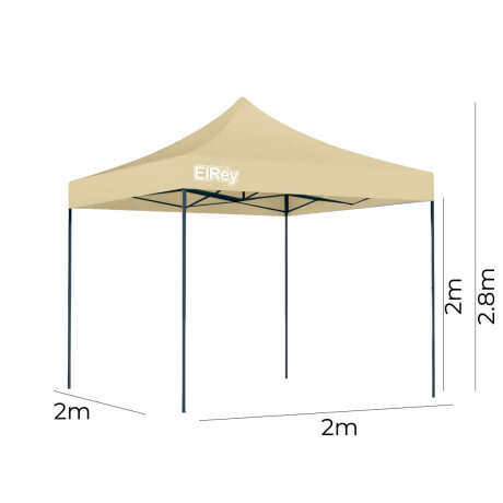 Gazebo 2x2mt Toldo Carpa Uv30 Impermeable Resistente Beige