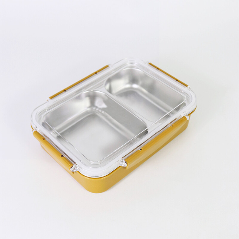 TUPPER INOX/MOSTAZA C/DIVISIONES 23X7X6CM Unica