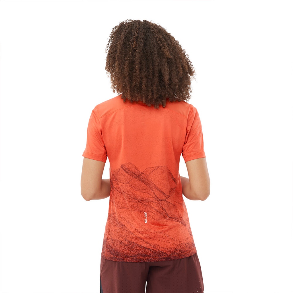 Salomon Remera manga corta S/Lab ultra tee AOP W para Mujer - Rojo Rojo