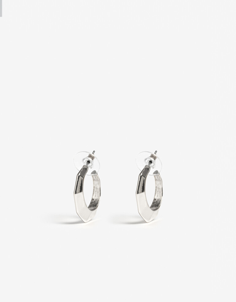 Aros Argollas Metal Argollas De Metal Plateado - Plateado