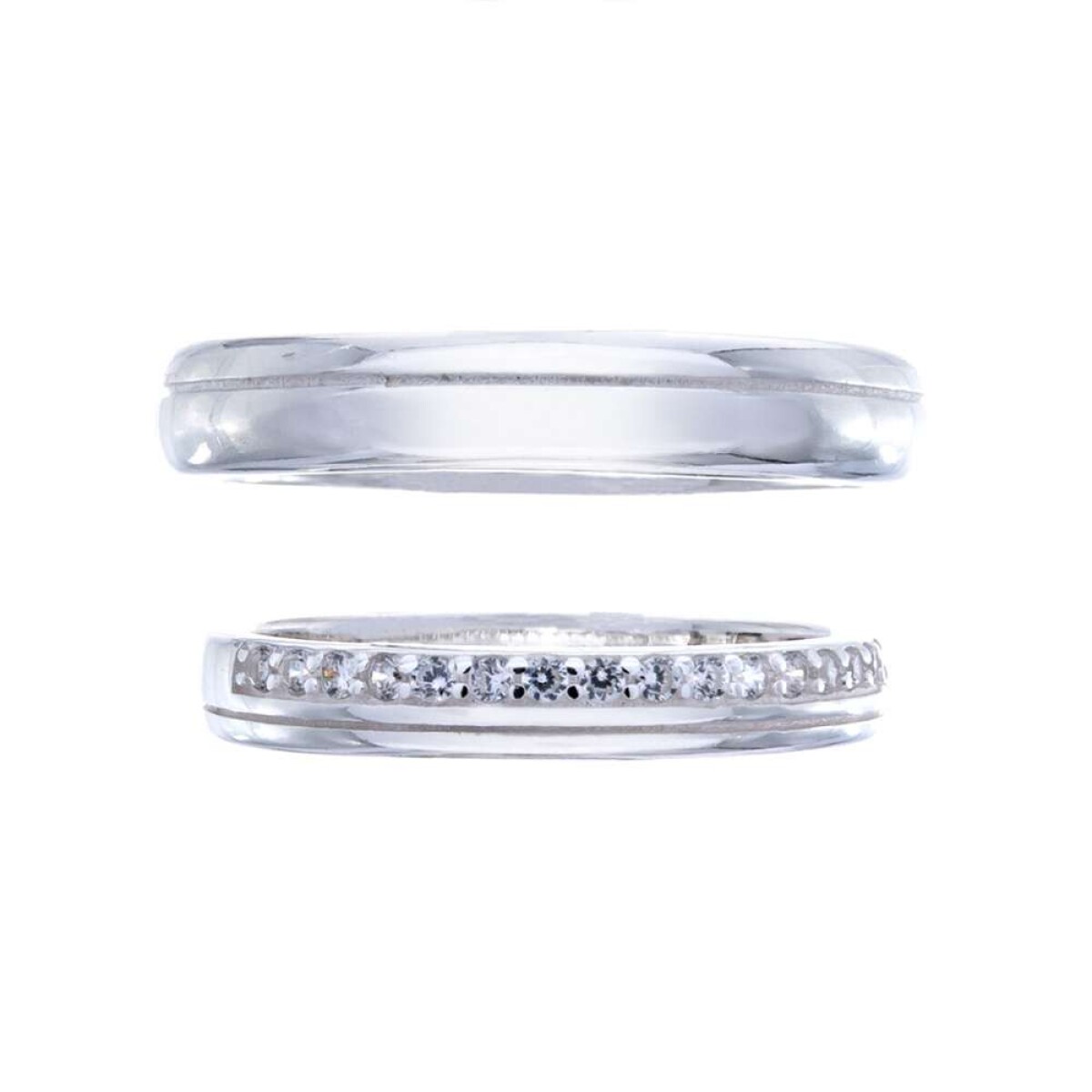 Par De Alianzas De Plata 925 - Circonias 