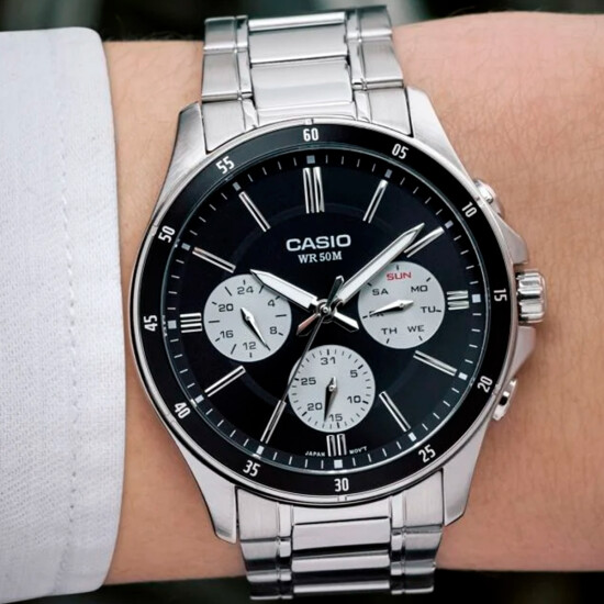 Reloj CASIO MTP1374D-1A3VDF en Acero Plateado Esfera 44mm 0