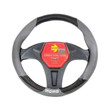 Cubrevolante Momo Auto Negro Y Gris Deportivo