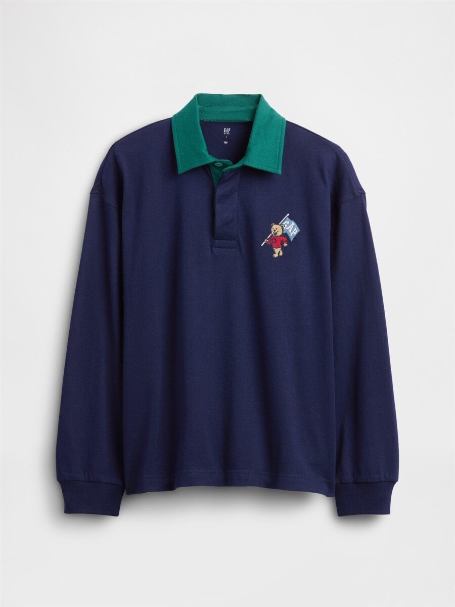 Remera Tipo Polo Rugby Niño - Navy Uniform 