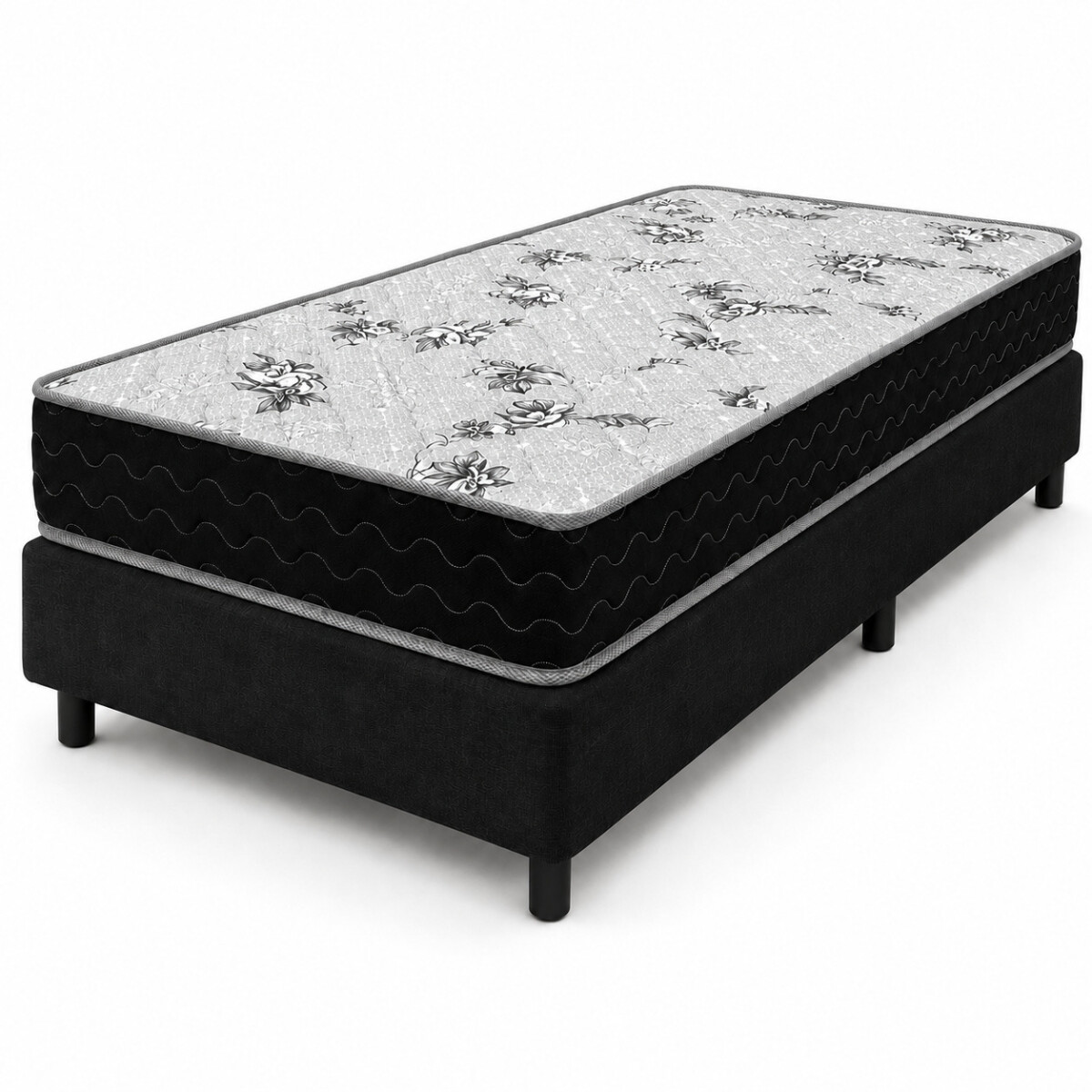Sommier Platino 1 Plaza Colchón Espuma Reversible Matelaseado 78 x 188 x 18 cm 