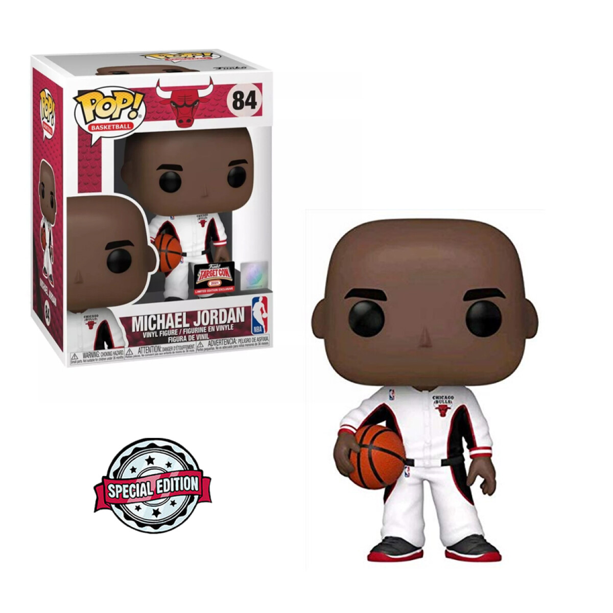 Michael Jordan Chicago Bulls (White Warmups) NBA [Exclusivo] - 84 