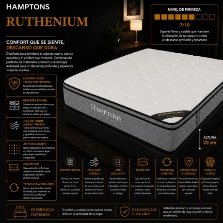 Colchon de resortes Queen THM Ruthenium Colchon de resortes Queen THM Ruthenium