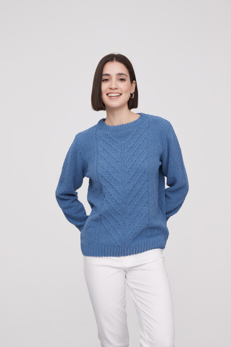 Sweater Allora Azul Grisaceo