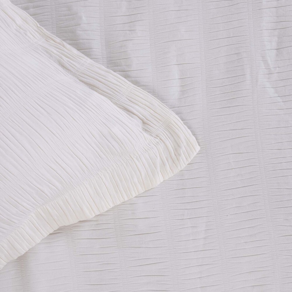 SET DE ACOLCHADO 2 PLAZAS POLIESTER NATURAL-BEIGE CRINKLE CRUDO