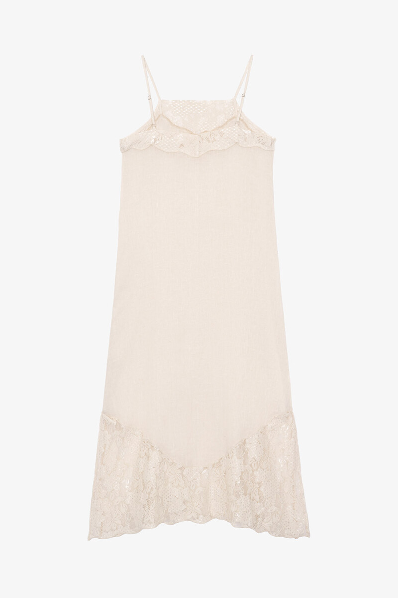 VESTIDO ENCAJE Crudo