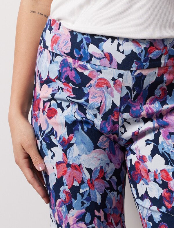 Bemuda Pull On Printed MULTI/AZUL