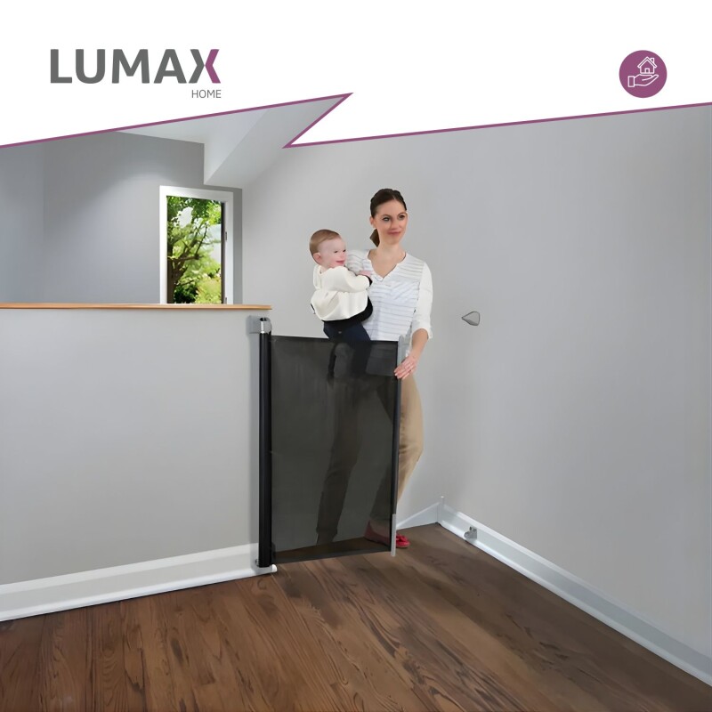 Puerta Flexible Lumax con Malla Retráctil de Seguridad Negro