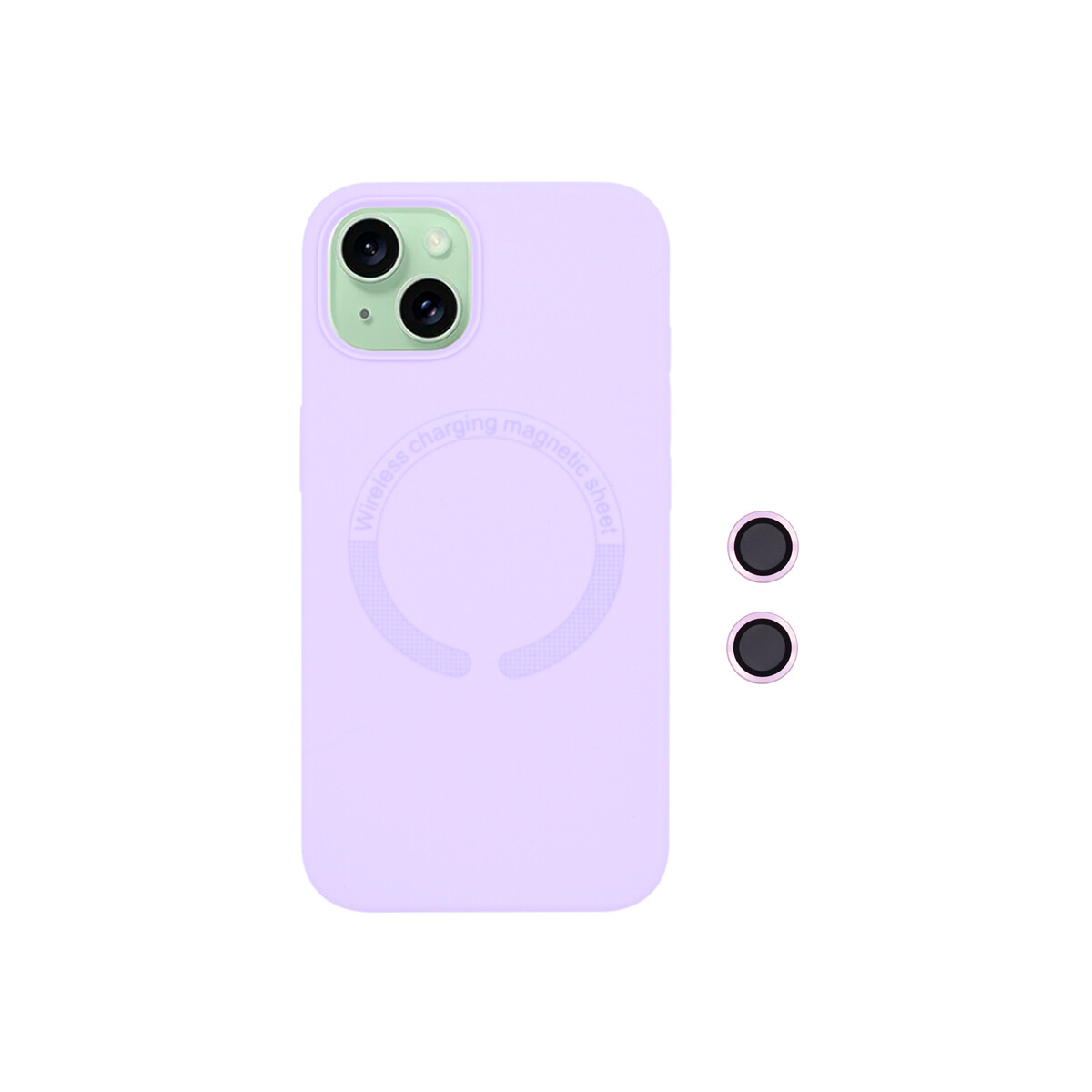 Protector para iPhone 15 MagSafe protector cámara lila 