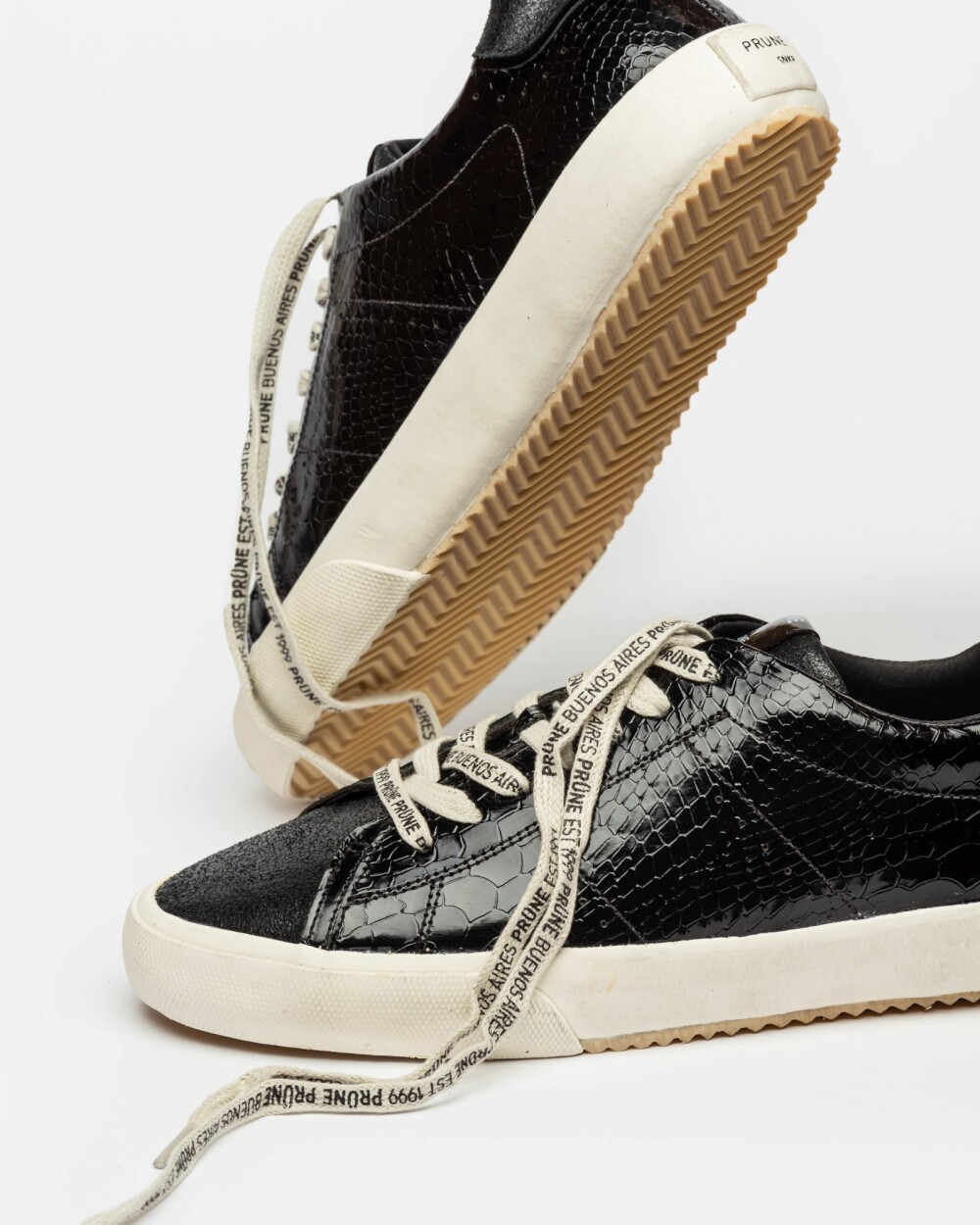 Sneaker Faith En Cuero Snake Print Negro