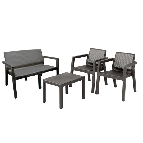Juego jardín 3 Sillones + Mesa GRIS