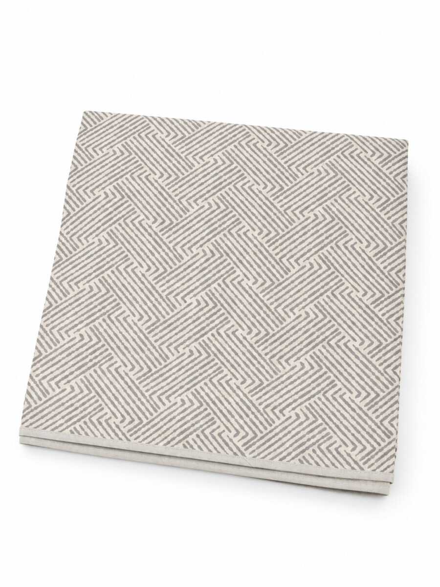 MANTEL ESTAMPADO LINEAS - GRIS 
