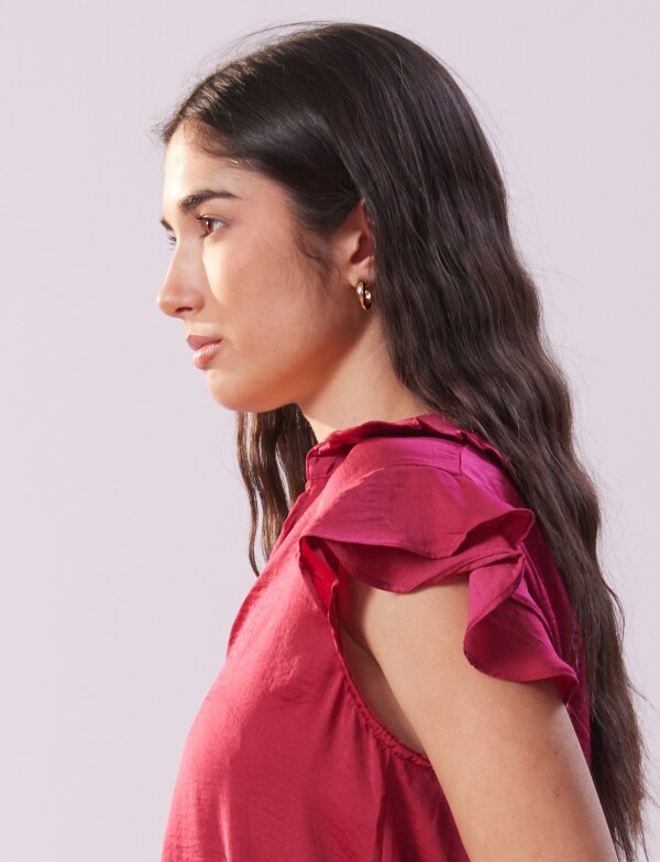 Camisa Saten FUCSIA