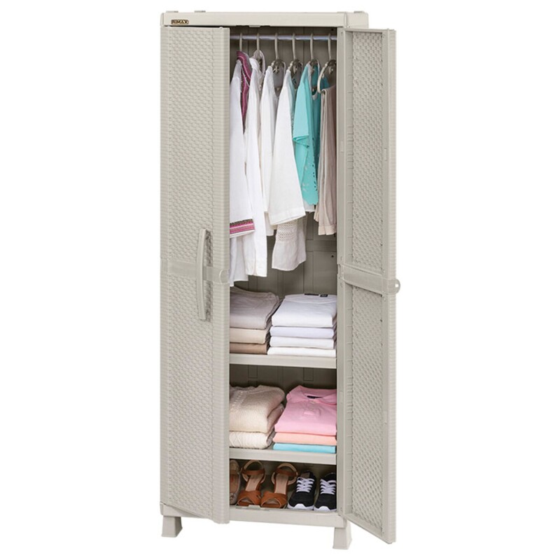Armario para ropa Rimax Rattán incluye perchas Beige