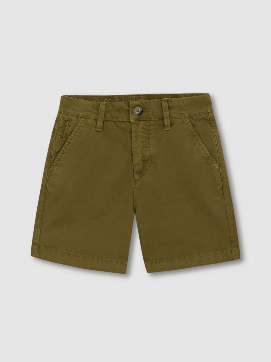 Chino Corto De Sarga Kaki