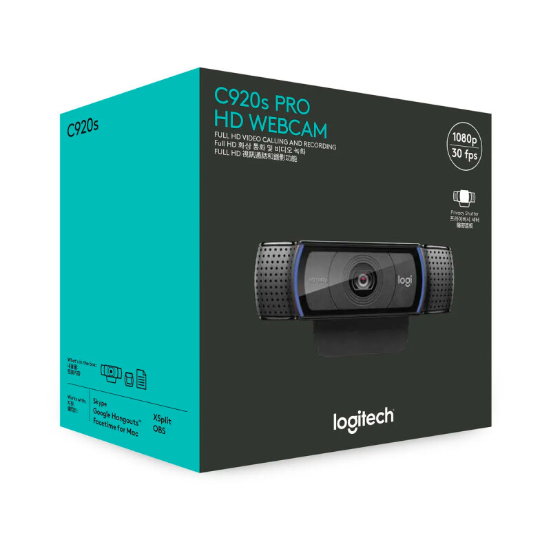 Cámara Web Logitech 960-001257 C920S PRO HD USB Cámara Web Logitech 960-001257 C920S PRO HD USB