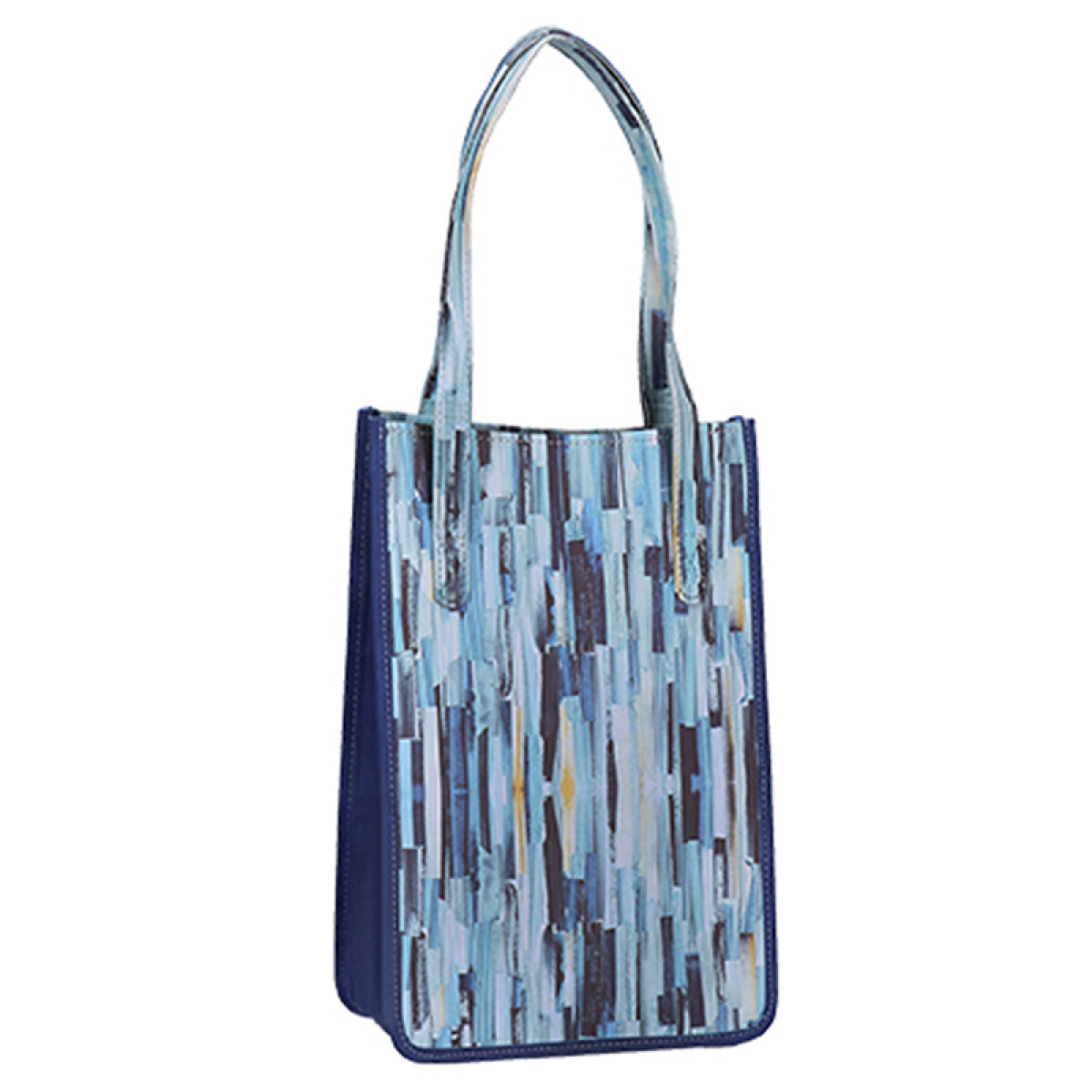 MATERA ESTILO BOLSO LIBRA - MADERA MARINA Y AZUL FRANCIA TEXTURADO 