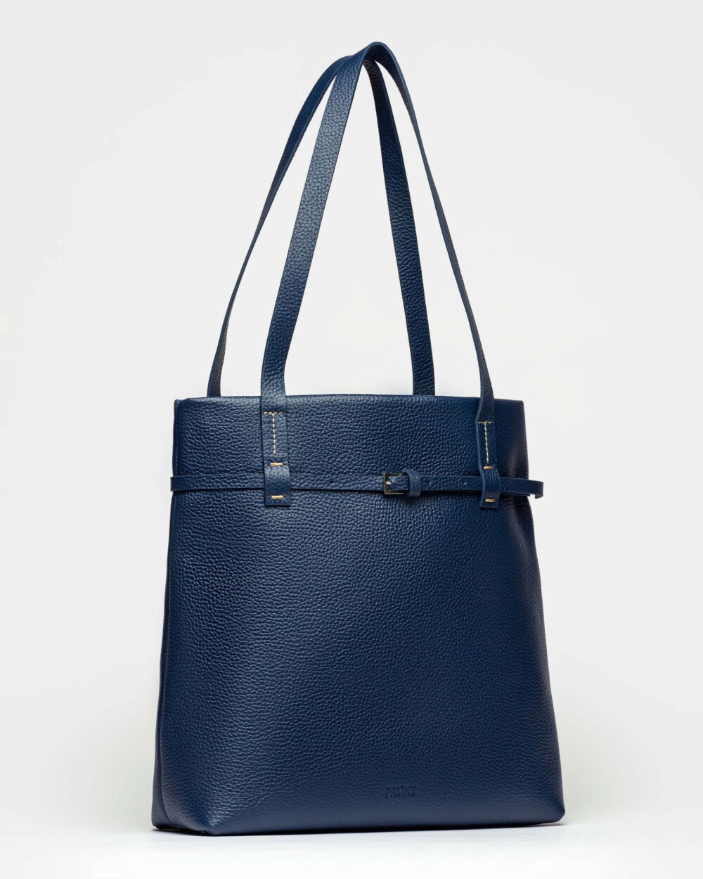 Shopper Bay en cuero graneado Marine Blue