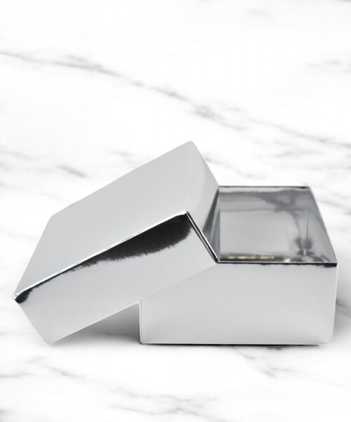 Caja laminada 04 - 12x12x6 cm PLATA
