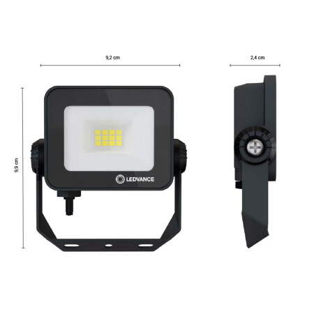 FOCO LED LEDVANCE OSRAM COMPACT IP65 10W 3000K - NEGRO Foco LED LEDVANCE OSRAM Compact IP65 10W Negro Luz Fría