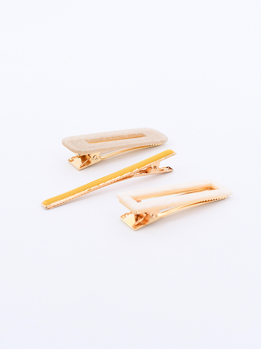 SET BROCHES RECTÁNGULO - DORADO 