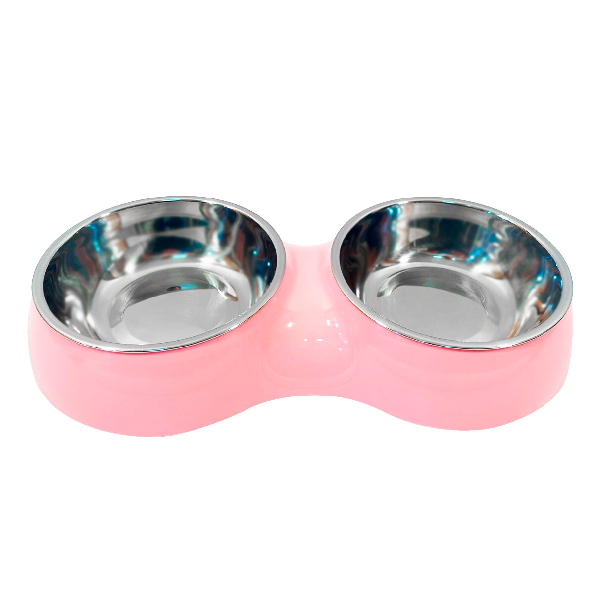 Comedero Doble Para Mascotas Bowl Bebedero Perros Gatos - Color rosa 