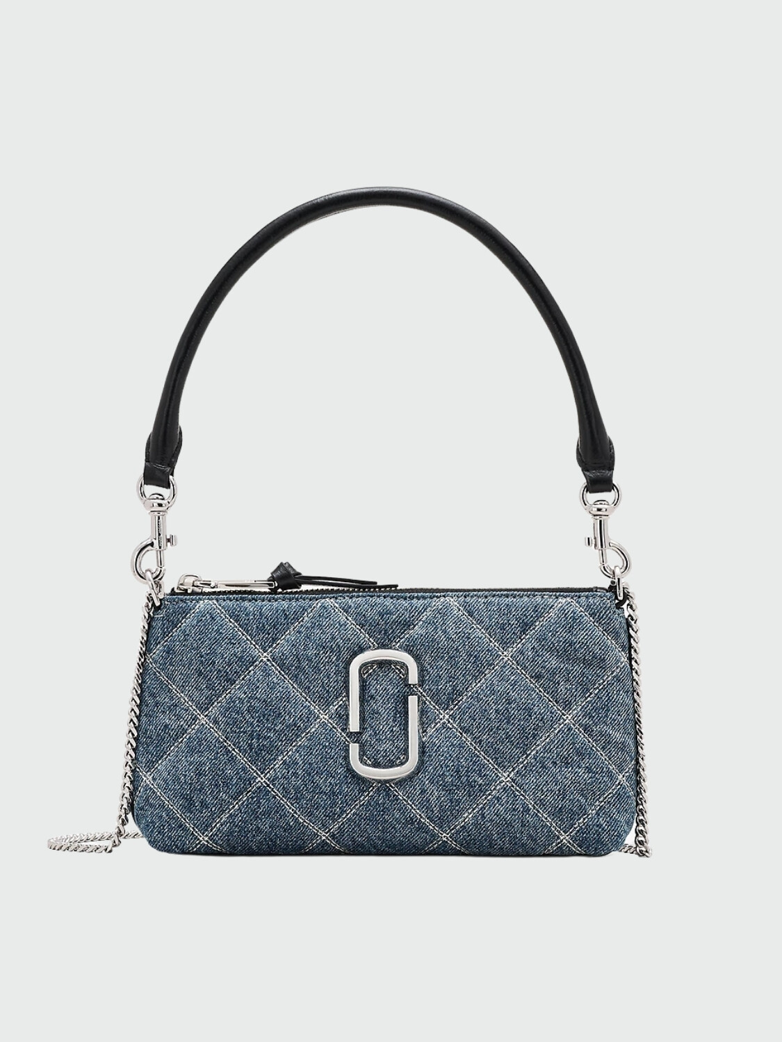 MARC JACOBS -THE QUILTED DENIM SNAPSHOT CONVERTIBLE SHOULDER BAG Azul