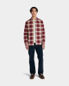 Camisa Herringbone Flannel Check Hombre Burgundy Yd