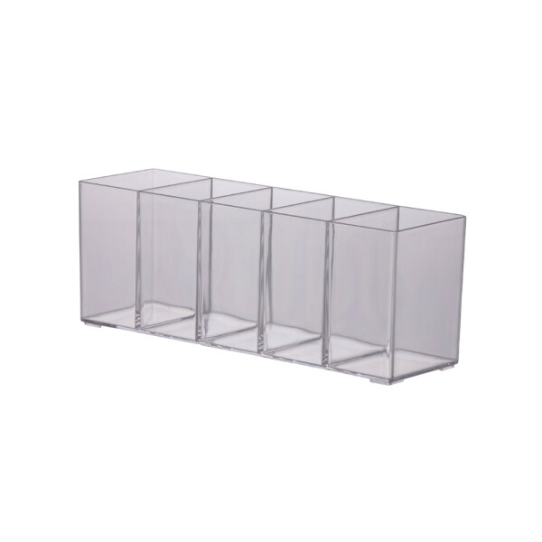 ORGANIZADOR MULTIUSO CON 5 DIVISIONES 30X9X11CMSCRISTAL TRANSPARENTE