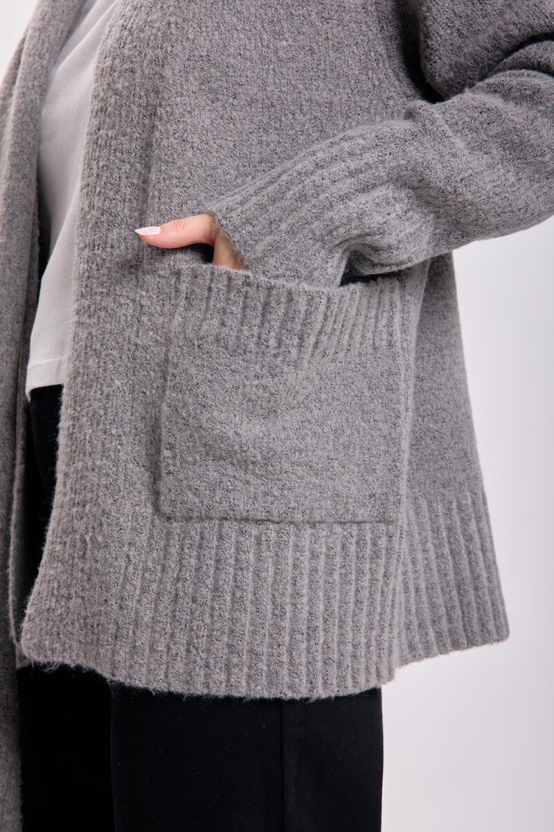 Cardigan punto lazo Gris Claro