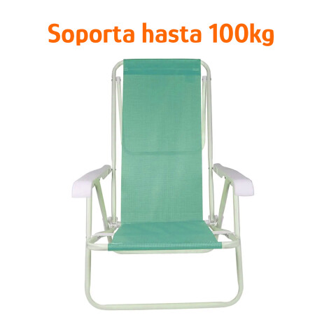 Kit 2 Reposeras Reclinables 8 Posiciones Acero Mor Sannet Verde