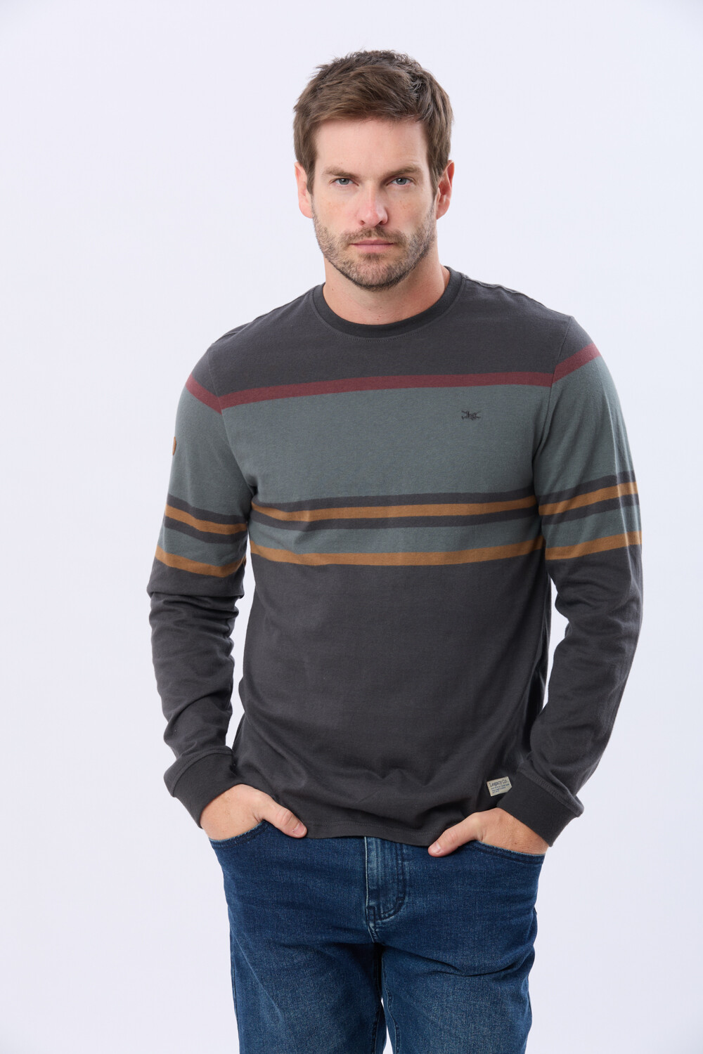 REMERA RAYADA Gris