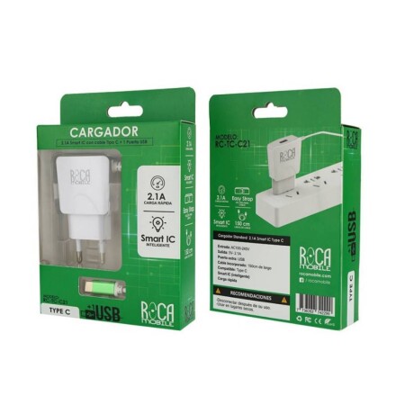 CARGADOR INTELIGENTE ROCA 2.1A TIPOC CARGADOR INTELIGENTE ROCA 2.1A TIPOC