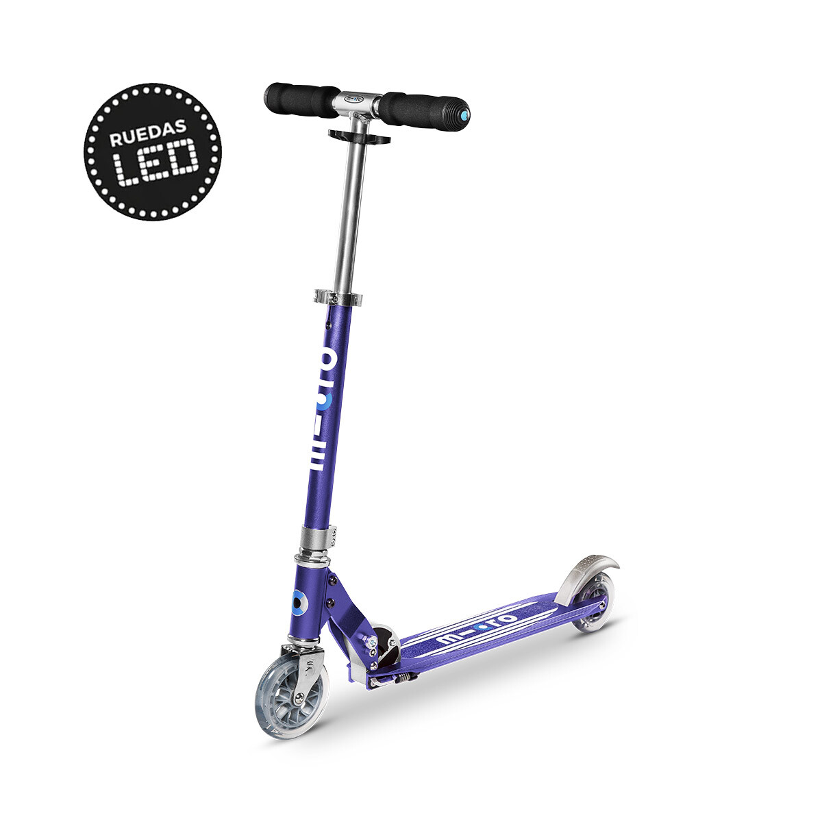 Monopatín Micro Sprite Plegable LED Ajustable con 2 Ruedas - AZUL 