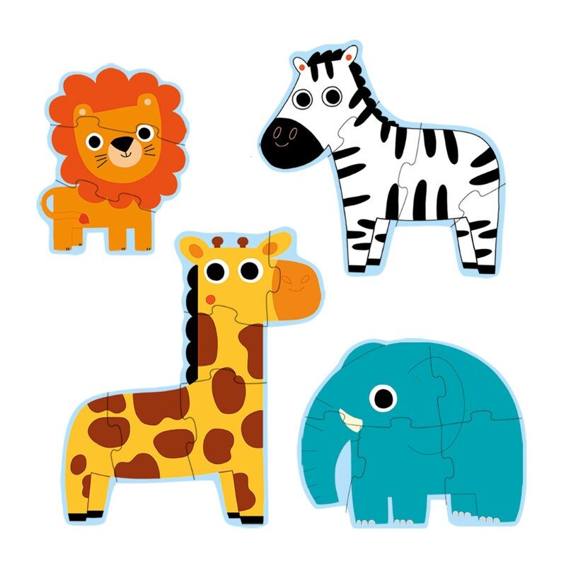 Puzzle x4 3, 4, 5 y 6 Pcs En la jungla