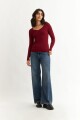 Sweater escote corazón BORDO