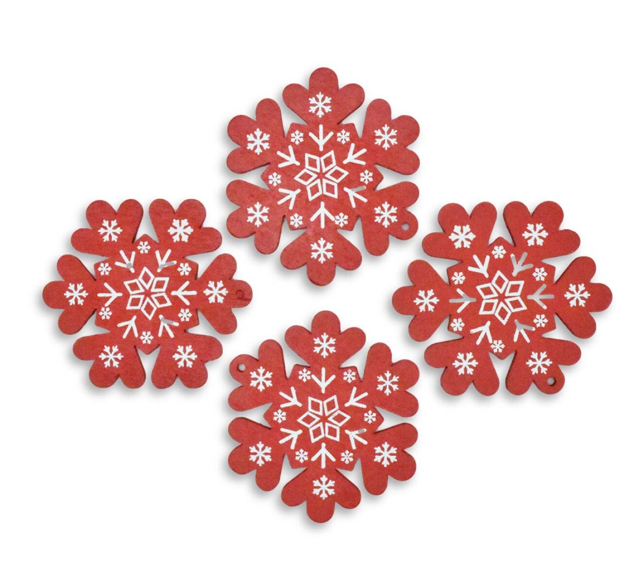 ADORNO NAVIDEÑO MADERA 7CM X 4PCS 