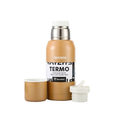 Set Acero 750ml / Mate con Tapa Oro