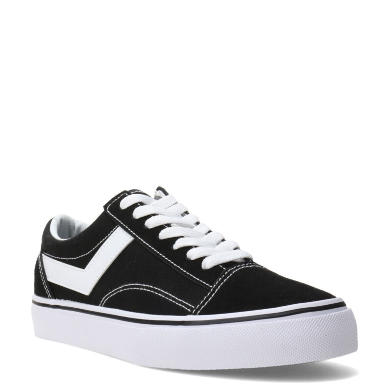 Championes Unisex PONY Casual Lona Gamuza Negro - Blanco