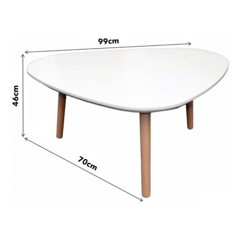 Mesa céntrica Selecta en madera de bamboo 99x70x46cm Blanco