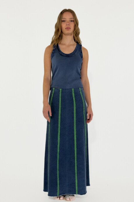 POLLERA CLARA Azul Y Verde