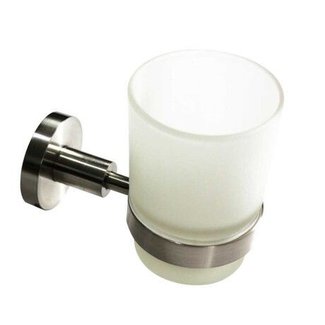 PORTA VASO VIDRIO METAL ROMA GRIS BRUSHED NICKEL SATINADO GRIS-BRUSHED NICKEL