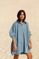 CAMISA MEN JEAN SS25 Celeste