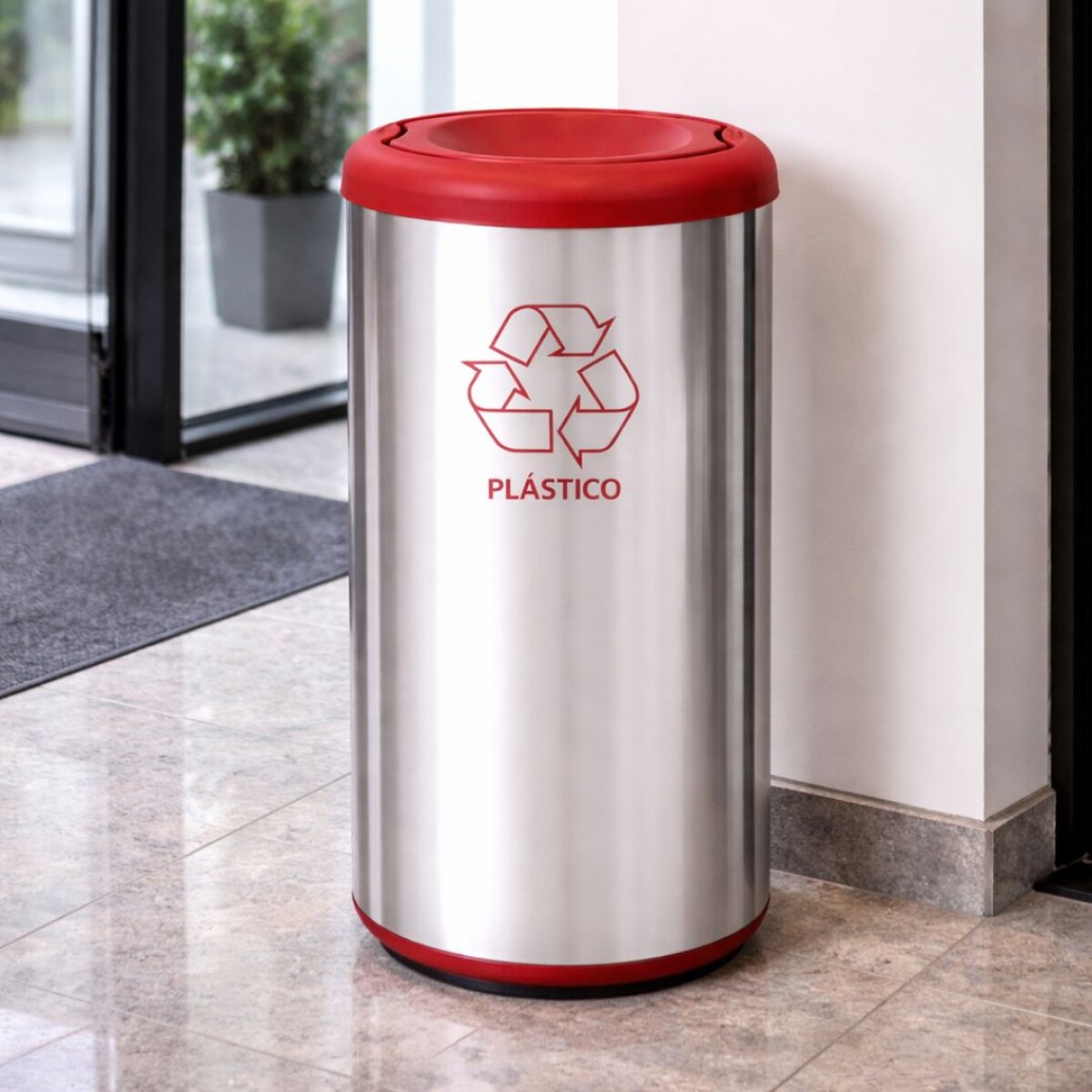 PAPELERA TACHO DE BASURA TRAMONTINA VAIVEN 40 LITROS ROJA 