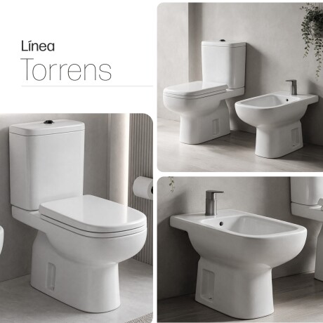 JUEGO DE LOZA SANITARIA TORRENS BLANCO BRILLANTE PARA BAÑO BLANCO